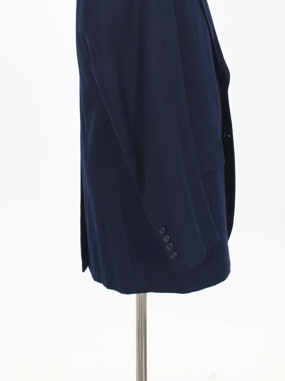 Vintage 1970s 44R 38x29 Navy Full Suit 2-Button Herringbone R932